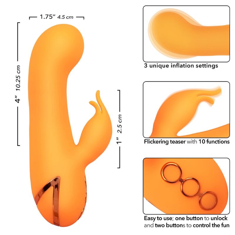 Vibrador Conejo Montecito Muse Doble con Inflación y 10 Funciones