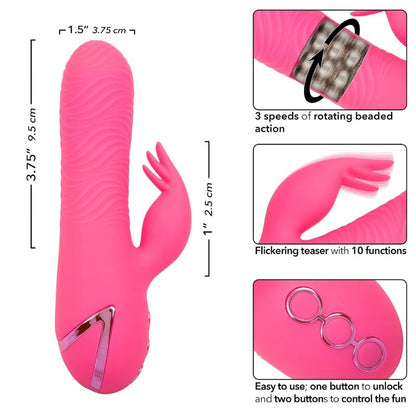 Vibrador Conejo de Silicona con Doble Estimulación Rotatoria y Vibratoria