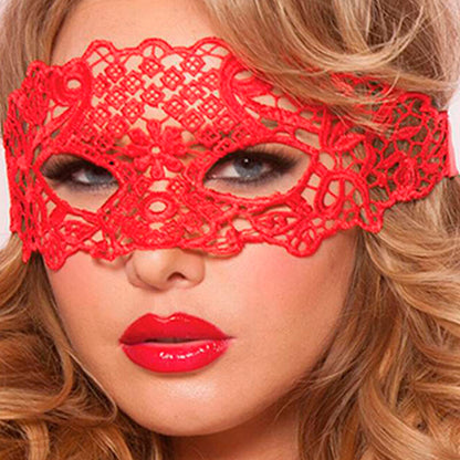 QUEEN LINGERIE - MÁSCARA DE ENCAJE ROJO