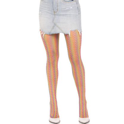LEG AVENUE - CALCETINES DE GANCHILLO MULTICOLOR