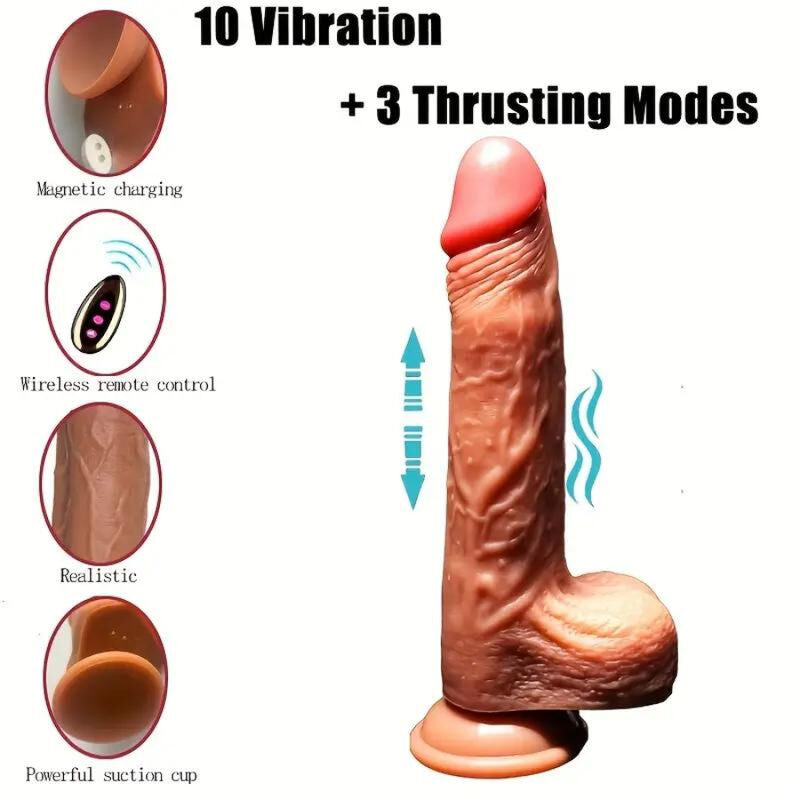 Close-up do Vibrador Dildo Realista ARMONY com Impulso, Aquecimento e Controlo Remoto, destacando sua textura e funcionalidades.
