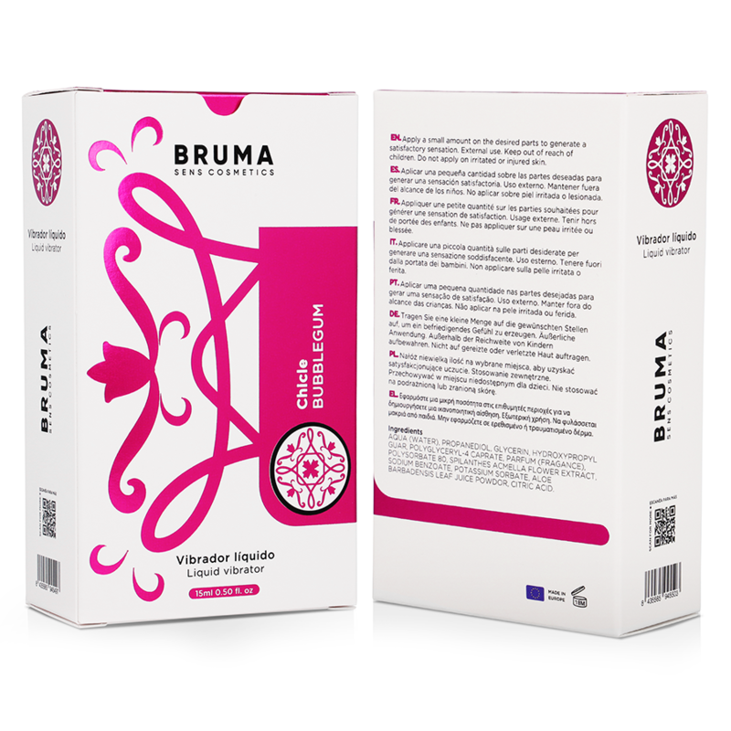 Bruma Vibrador Líquido Ultra Deslizante Bubblegum 15 ML para prazer sensorial.