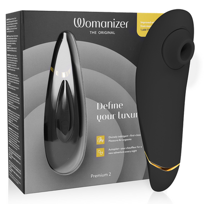 Womanizer Premium 2 Estimulador Clitoriano preto com Tecnologia Pleasure Air