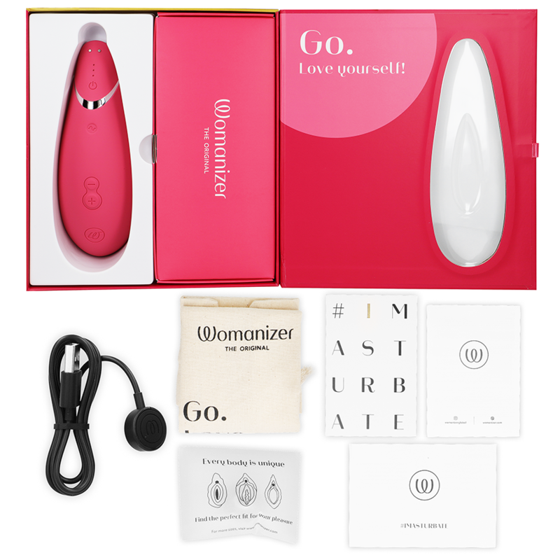 Womanizer Premium 2 Estimulador Clitoriano Raspberry com tecnologia Pleasure Air.