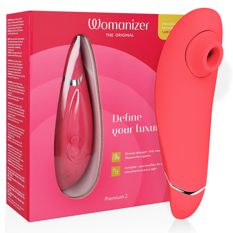 Womanizer Premium 2 Estimulador Clitoriano Raspberry com tecnologia Pleasure Air.