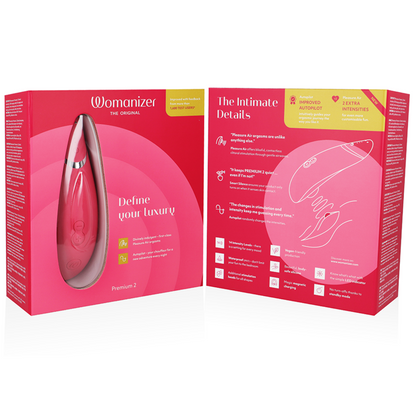 Womanizer Premium 2 Estimulador Clitoriano Raspberry com tecnologia Pleasure Air.