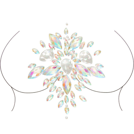 Jóia adesiva de corpo Leg Avenue Celestial com strass iridescentes