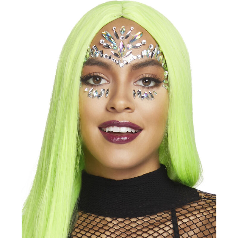 Close-up da Jóia Facial Adesiva Iris Iridescente LEG AVENUE, mostrando seu brilho e detalhes.