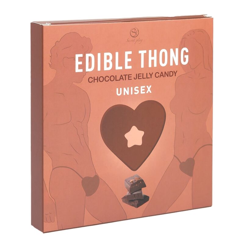 Tanga comestível Secret Play sabor chocolate em formato de coração