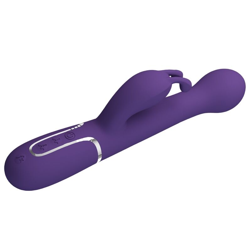 PRETTY LOVE Vibrador Coelho Dejon 3 em 1 Multifunções Roxo para prazer combinado.