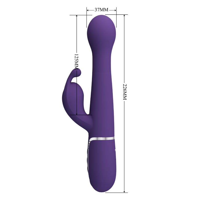 PRETTY LOVE Vibrador Coelho Dejon 3 em 1 Multifunções Roxo para prazer combinado.
