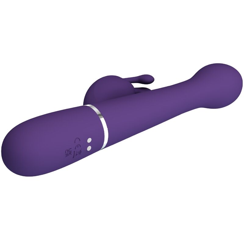 PRETTY LOVE Vibrador Coelho Dejon 3 em 1 Multifunções Roxo para prazer combinado.