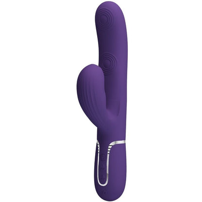 Vibrador Pretty Love Perlita G-Spot 3 em 1 Multifunções Roxo, em silicone macio