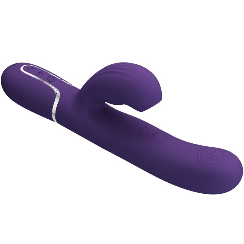 Vibrador Pretty Love Perlita G-Spot 3 em 1 Multifunções Roxo, em silicone macio