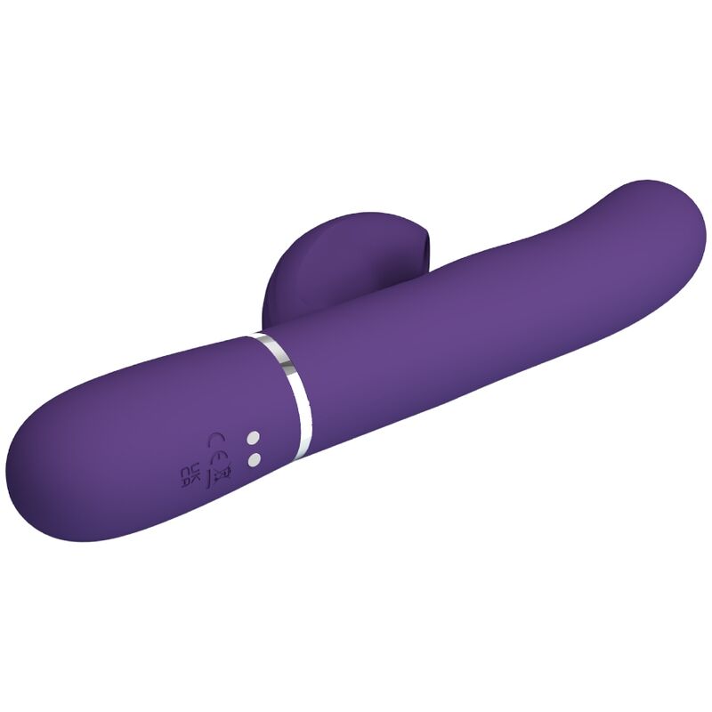 Vibrador Pretty Love Perlita G-Spot 3 em 1 Multifunções Roxo, em silicone macio