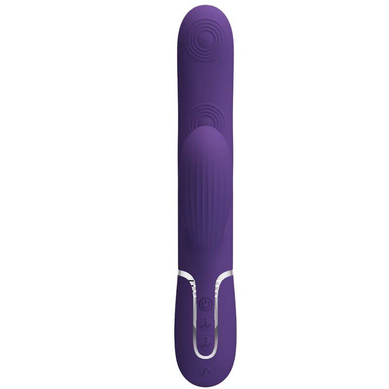 Vibrador Pretty Love Perlita G-Spot 3 em 1 Multifunções Roxo, em silicone macio