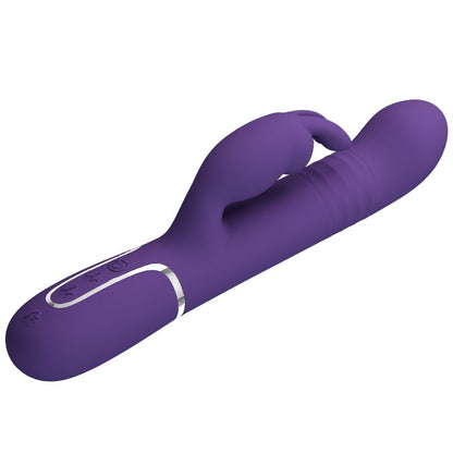 Close-up do PRETTY LOVE Vibrador Coelho Coale 4 em 1 Roxo, mostrando o design ergonómico e a textura do silicone.