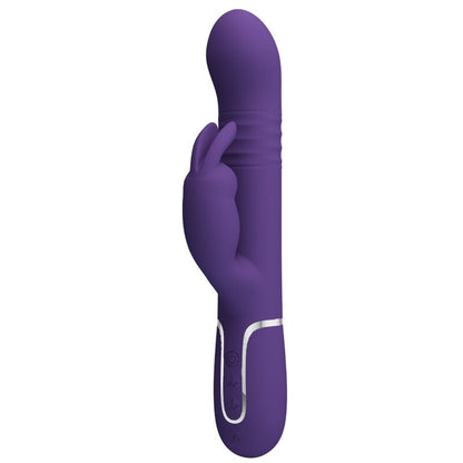 Close-up do PRETTY LOVE Vibrador Coelho Coale 4 em 1 Roxo, mostrando o design ergonómico e a textura do silicone.