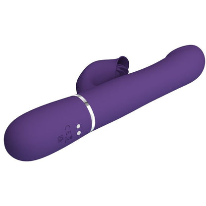 Vibrador de coelho PRETTY LOVE Zalin 4 em 1 roxo com pérolas e estimulador clitoriano.