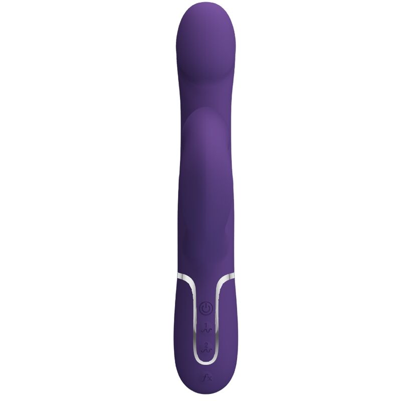 Vibrador de coelho PRETTY LOVE Zalin 4 em 1 roxo com pérolas e estimulador clitoriano.