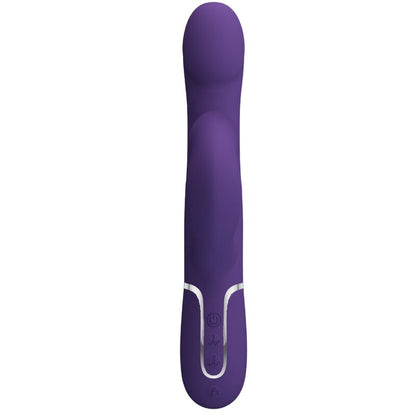 Vibrador de coelho PRETTY LOVE Zalin 4 em 1 roxo com pérolas e estimulador clitoriano.