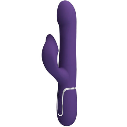 Vibrador de coelho PRETTY LOVE Zalin 4 em 1 roxo com pérolas e estimulador clitoriano.