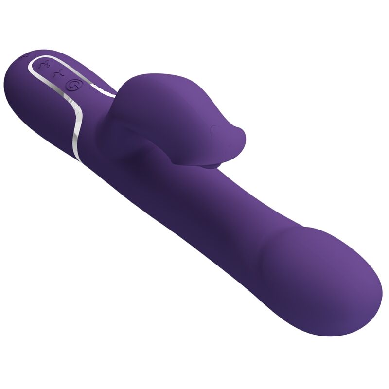 Vibrador de coelho PRETTY LOVE Zalin 4 em 1 roxo com pérolas e estimulador clitoriano.
