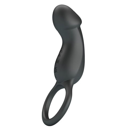 Close-up do Anel Vibratório PRETTY LOVE com Estimulador e Controlo Remoto, destacando o seu design ergonómico e material de silicone seguro para o corpo.
