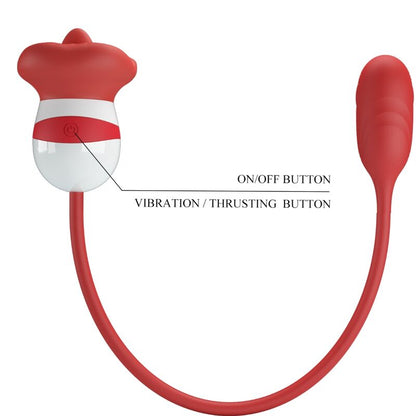 PRETTY LOVE Masturbador Aliyah Boca Vermelha com Língua Vibratória para Prazer Oral
