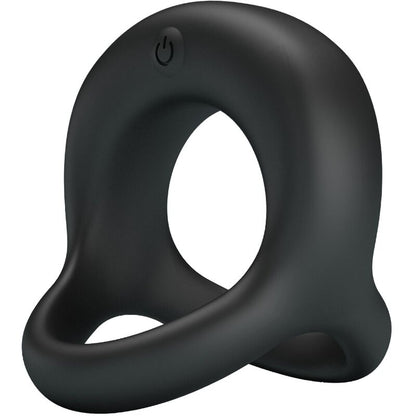 Close-up of the PRETTY LOVE Elliott Anel Vibratório para Pénis e Bolas Preto, showing its texture and features.