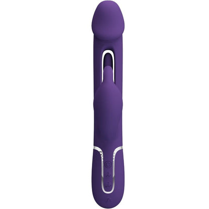 BONITO AMOR Vibrador Coelho Multifunção 3 em 1 com Língua Violeta, close-up do design e textura.
