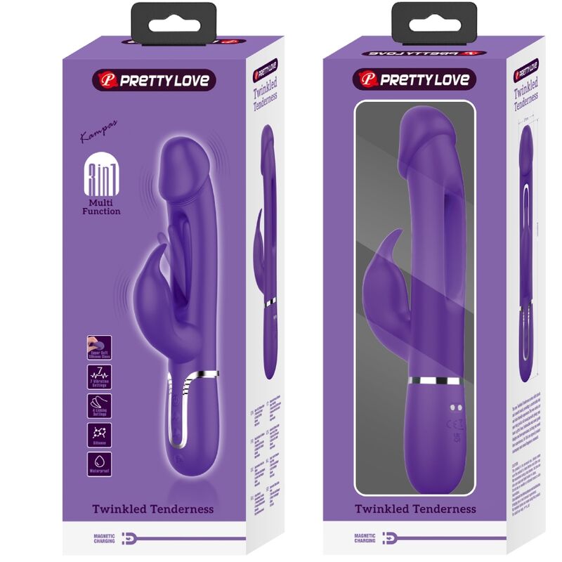 BONITO AMOR Vibrador Coelho Multifunção 3 em 1 com Língua Violeta, close-up do design e textura.