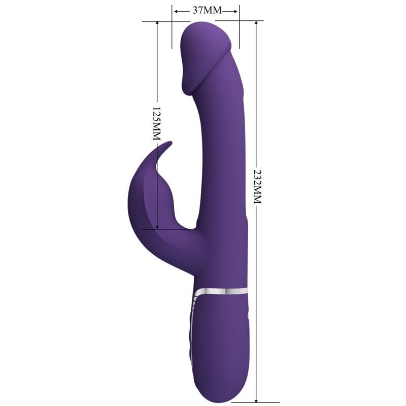 BONITO AMOR Vibrador Coelho Multifunção 3 em 1 com Língua Violeta, close-up do design e textura.