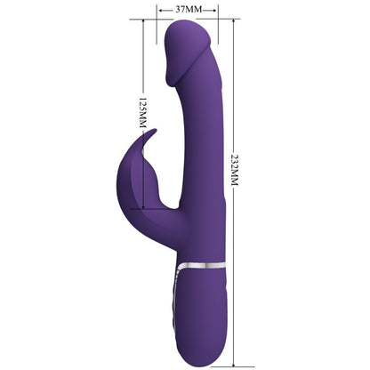 BONITO AMOR Vibrador Coelho Multifunção 3 em 1 com Língua Violeta, close-up do design e textura.