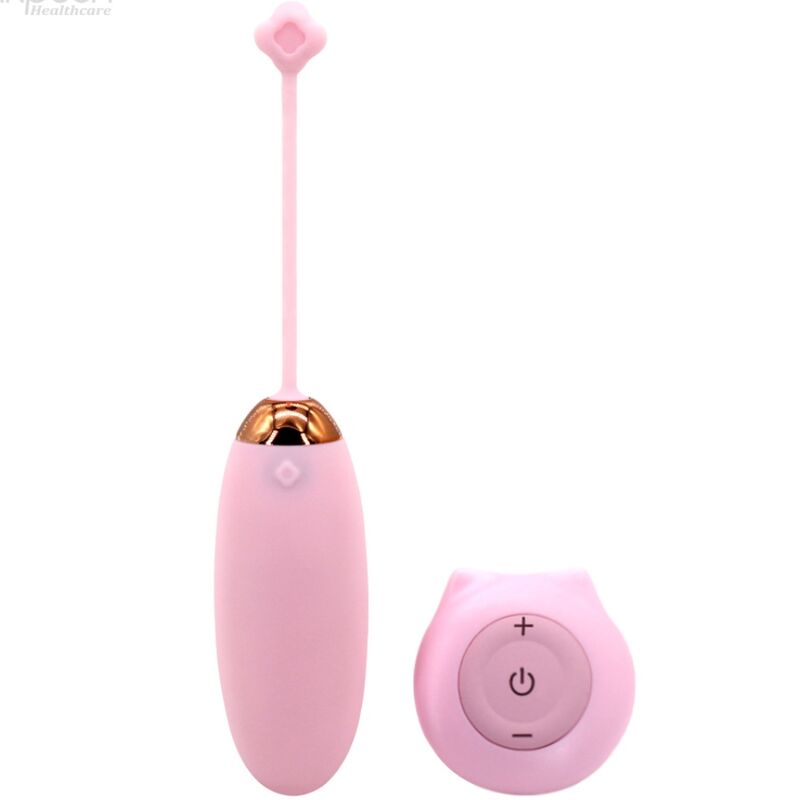 Armony Kitty Fun Ovo Vibratório com Controle Remoto em rosa, mostrando o dispositivo e o controle.