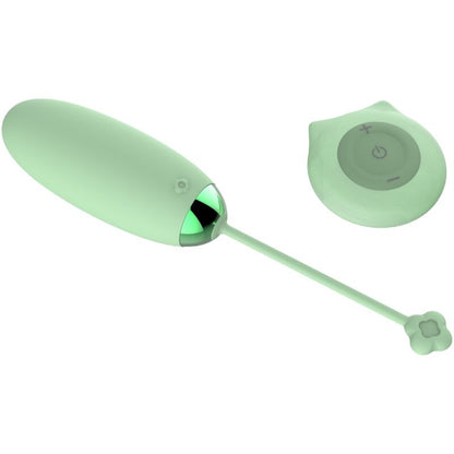 Armony Kitty Fun Ovo Vibrador com Controle Remoto 10 Vibrações Verde, mostrando design ergonómico e cor.