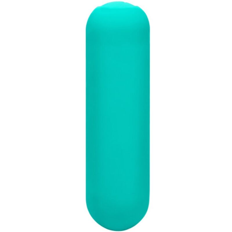 Close-up do Vibrador Bala ARMONY Silicone 10 Vibrações Verde, mostrando seu design suave e compacto.