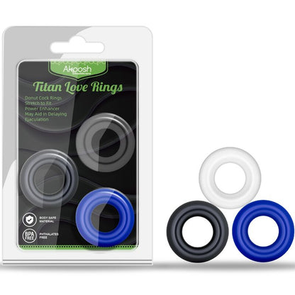 Anel peniano ARMONY Titan Love Donut em silicone, em múltiplas cores