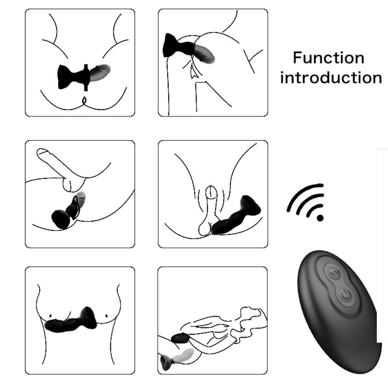 Close-up do Vibrador Plug Anal ARMONY EXTREME A BLOOM, mostrando seu design, cor rose e controle remoto.