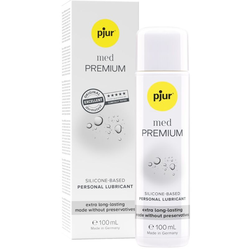 PJUR Lubrificante de Silicone Premium Med 100ml para deslizamento suave e duradouro
