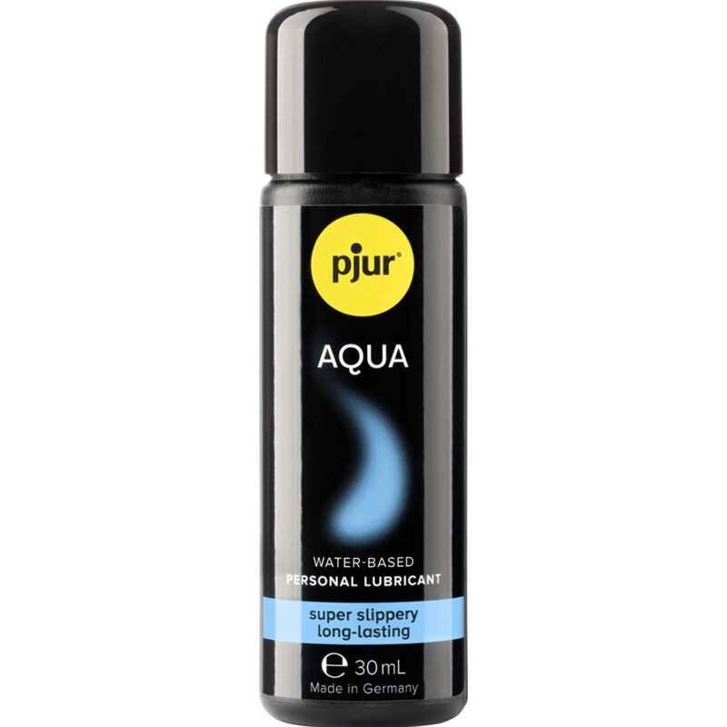 Frasco de PJUR Lubrificante À Base de Água Aqua 30ml para intimidade e conforto.
