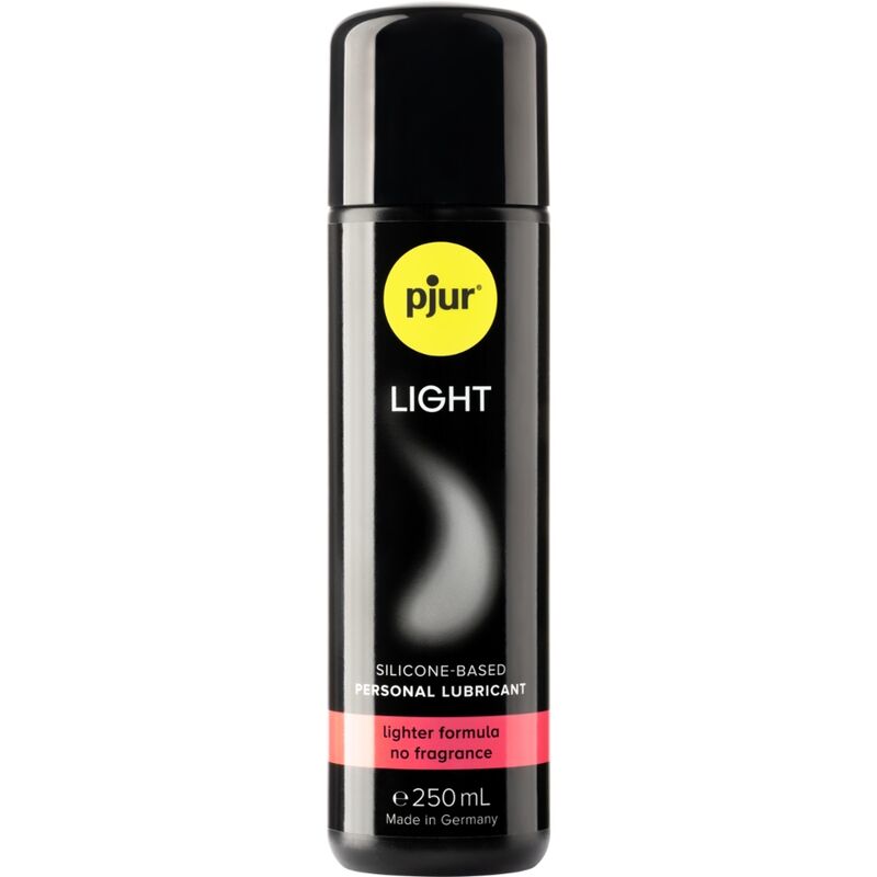 Embalagem do PJUR Lubrificante de Silicone Leve 250ml, destacando a textura sedosa.