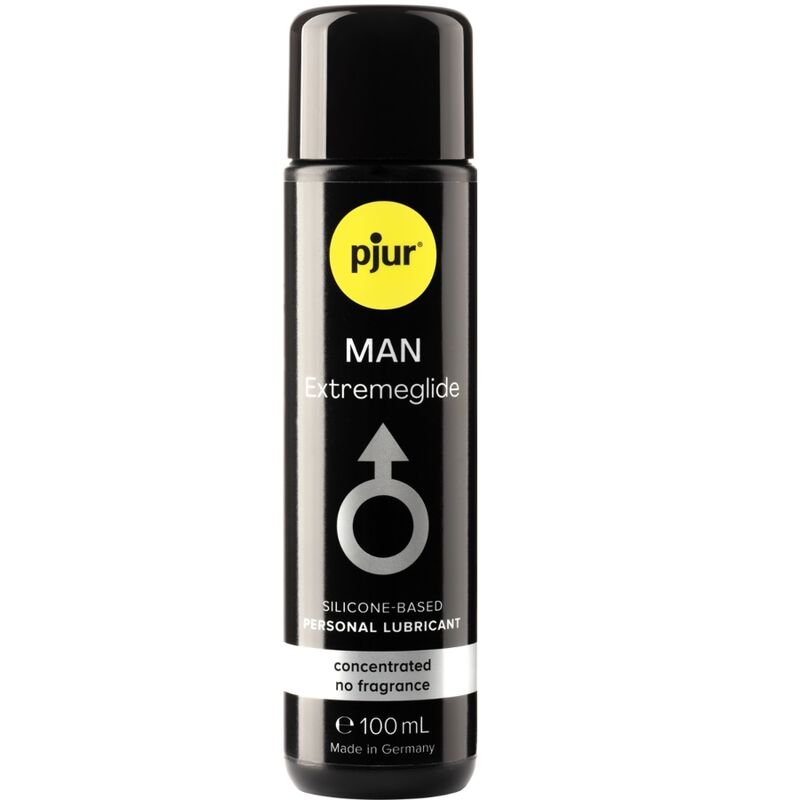 Frasco de PJUR Lubrificante Premium Man 100 ML Silicone para lubrificação masculina.