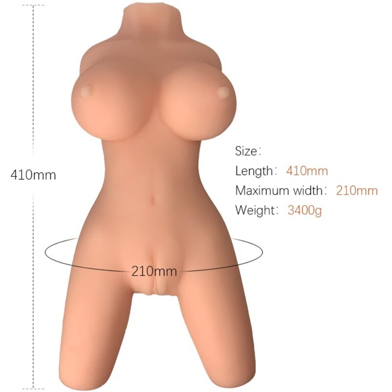 Armony Torso Feminino Realista 8 em TPE Premium, destacando a textura e os detalhes do corpo para uma experiência autêntica.
