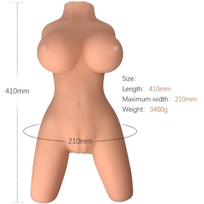 Armony Torso Feminino Realista 8 em TPE Premium, destacando a textura e os detalhes do corpo para uma experiência autêntica.