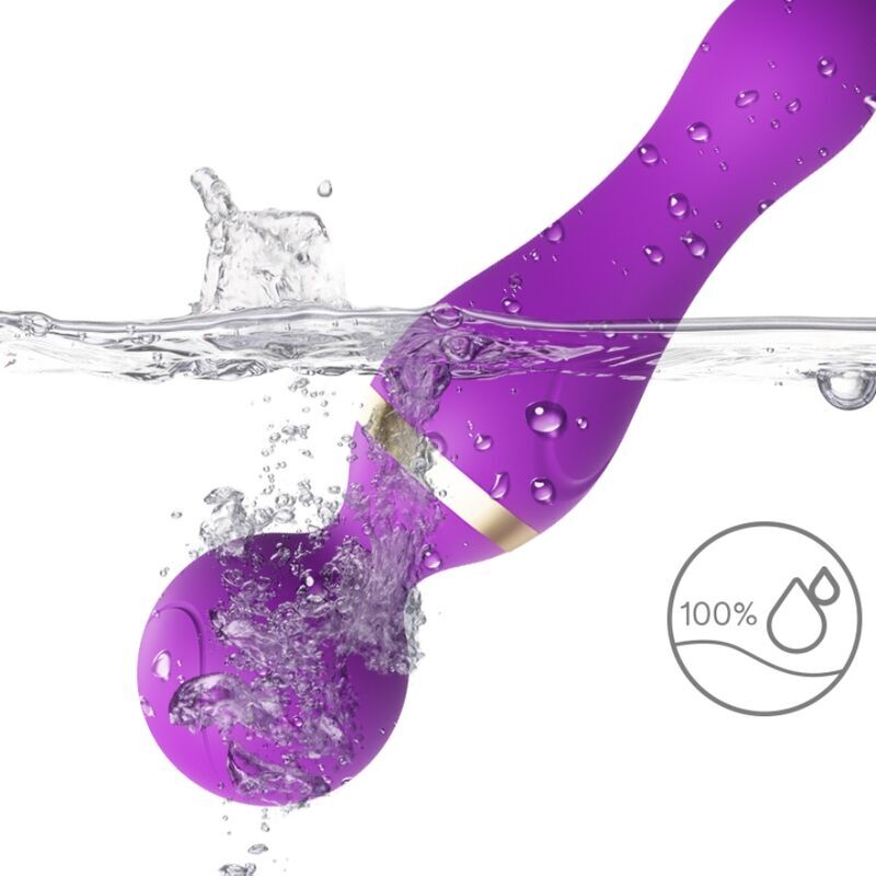 ARMONY Massageador Vibrador Freeza Roxo, mostrando sua cabeça flexível e design ergonômico.