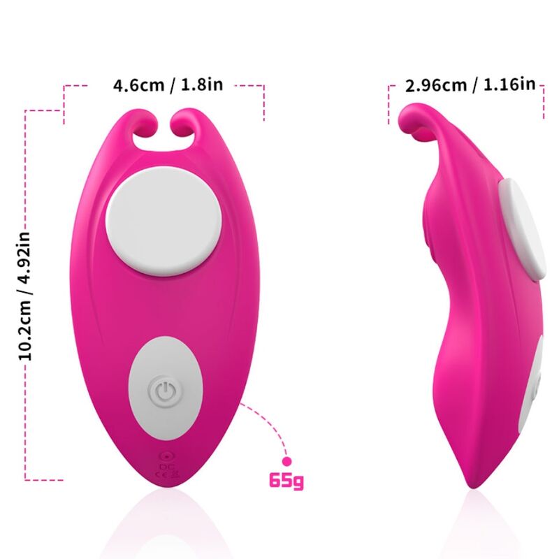 ARMONY Calcinha Vibratória Wearable Honeybee G-Spot com App Fúcsia, mostrando detalhes do design e clipe magnético.