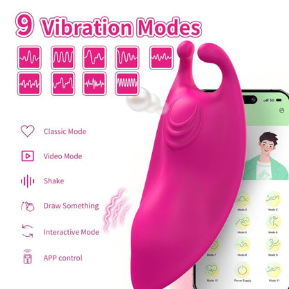 ARMONY Calcinha Vibratória Wearable Honeybee G-Spot com App Fúcsia, mostrando detalhes do design e clipe magnético.