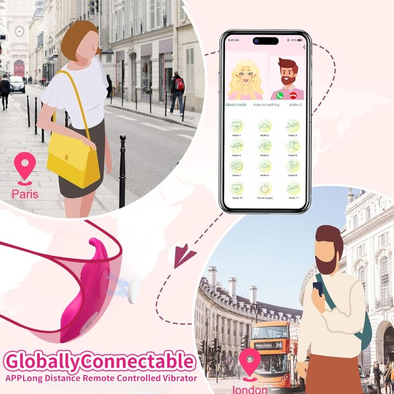 ARMONY Calcinha Vibratória Wearable Honeybee G-Spot com App Fúcsia, mostrando detalhes do design e clipe magnético.