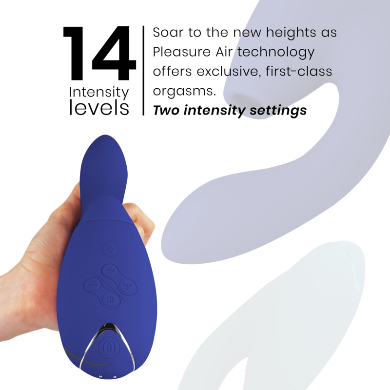Womanizer Duo 2 Estimulador Duplo azul com Tecnologia Pleasure Air para estimulação clitoriana e Ponto G.